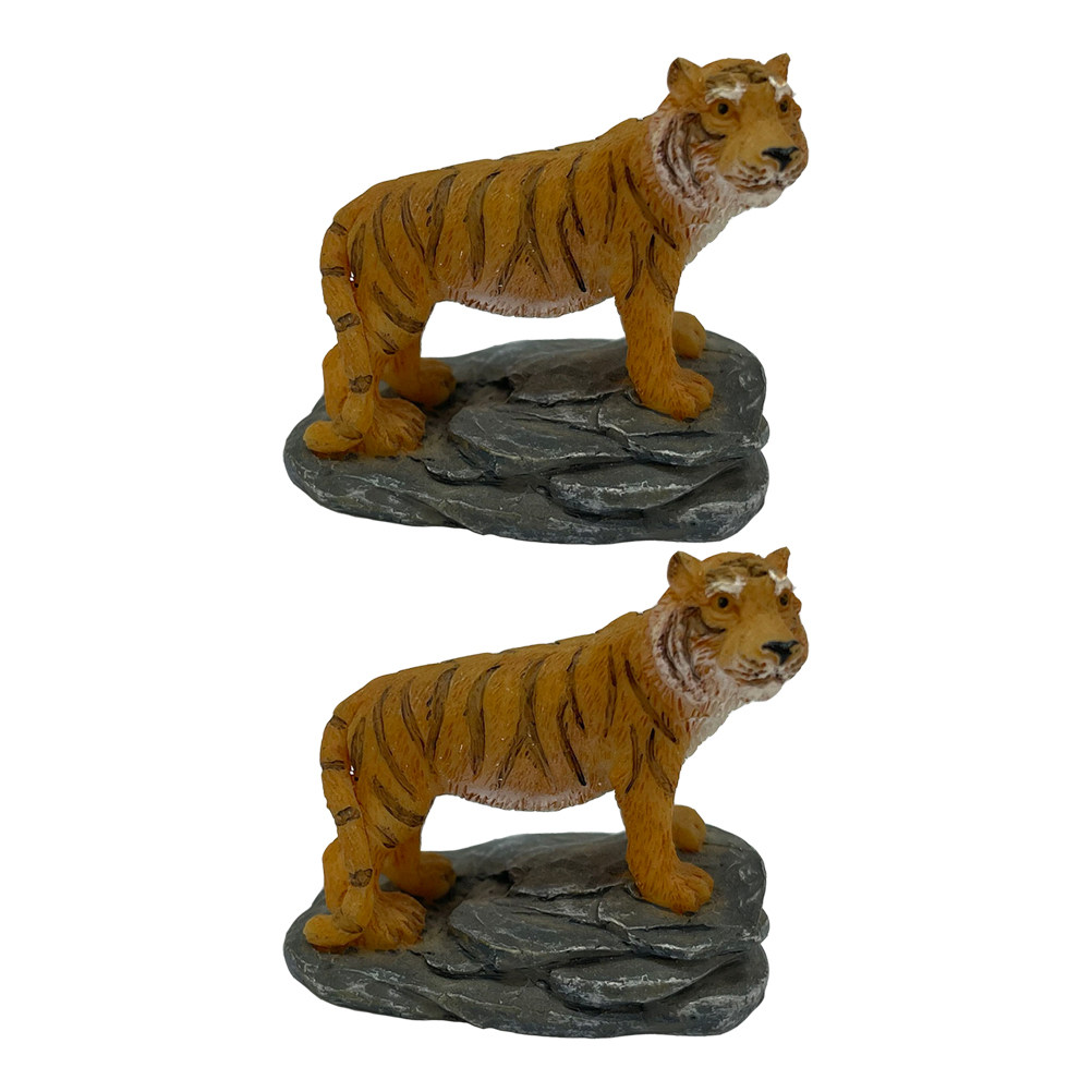 Bonsai Garden Layout - 2Pcs Tiger Shape Resin Ornament for