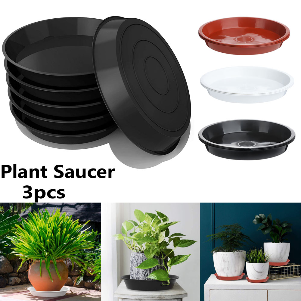 3Pcs Round Shaped Plant Trays  - Drip Tray Saucer avaliação e preço