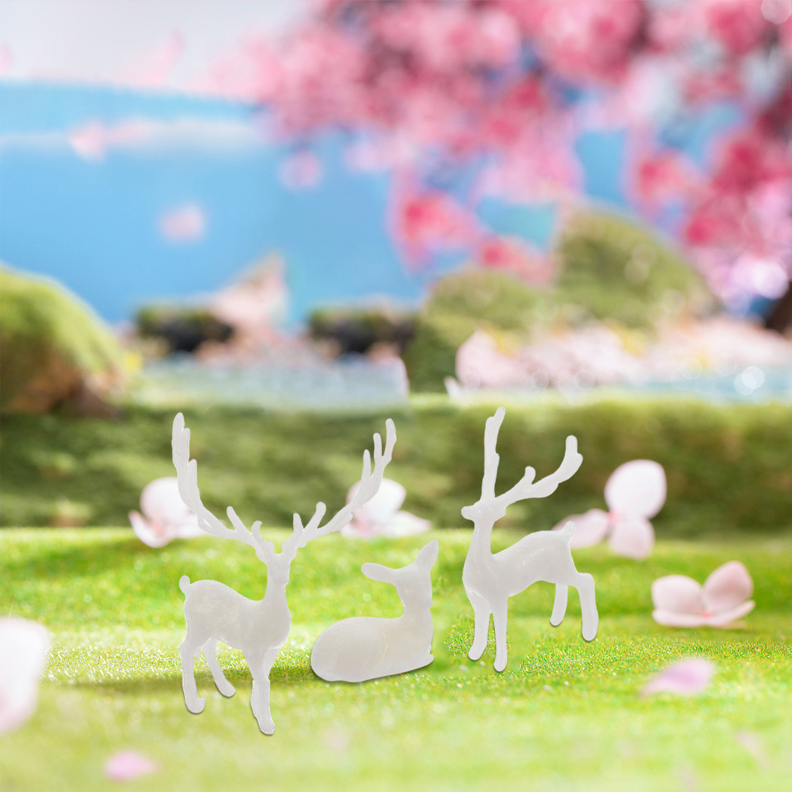 3Pcs Mini Elk Statue Resin Elk - Landscape Bonsai Garden avaliação e preço