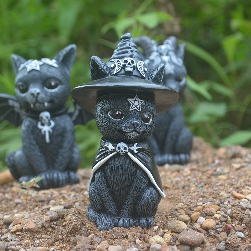 Halloween Magic Cat Resin Craf - Bonsai Garden For Desk avaliação e preço