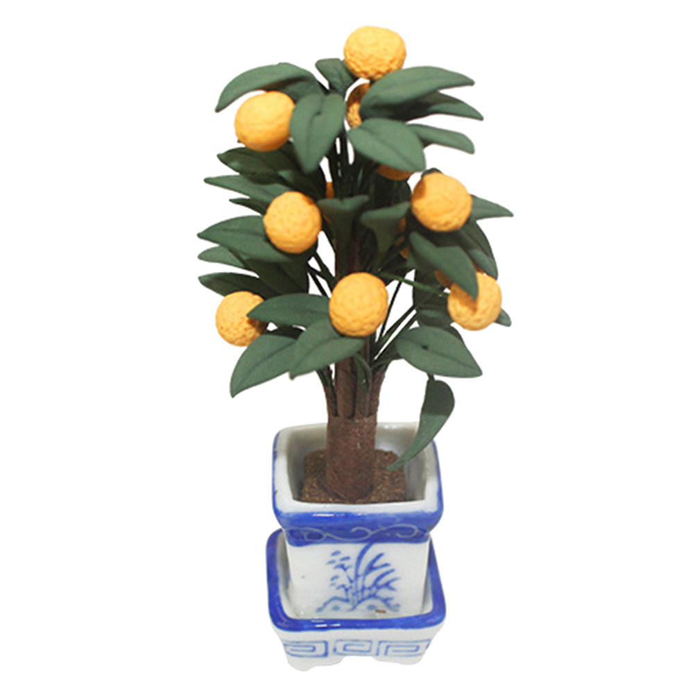 Mini Orange Potted Plant Ceram - Bonsai Garden Layout avaliação e preço