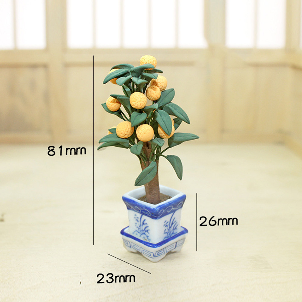 Mini Orange Potted Plant Ceram - Bonsai Garden Layout avaliação e preço