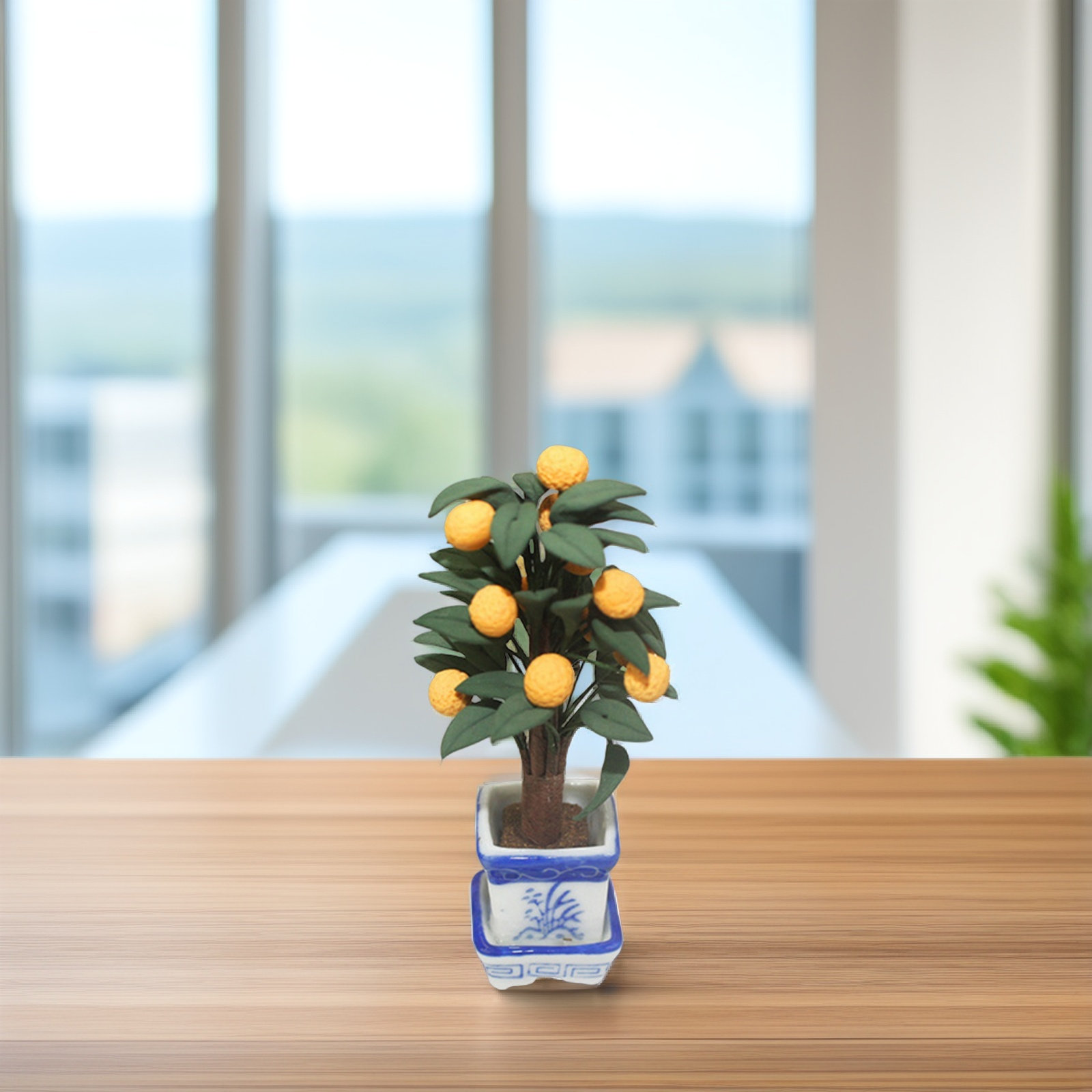 Mini Orange Potted Plant Ceram - Bonsai Garden Layout avaliação e preço