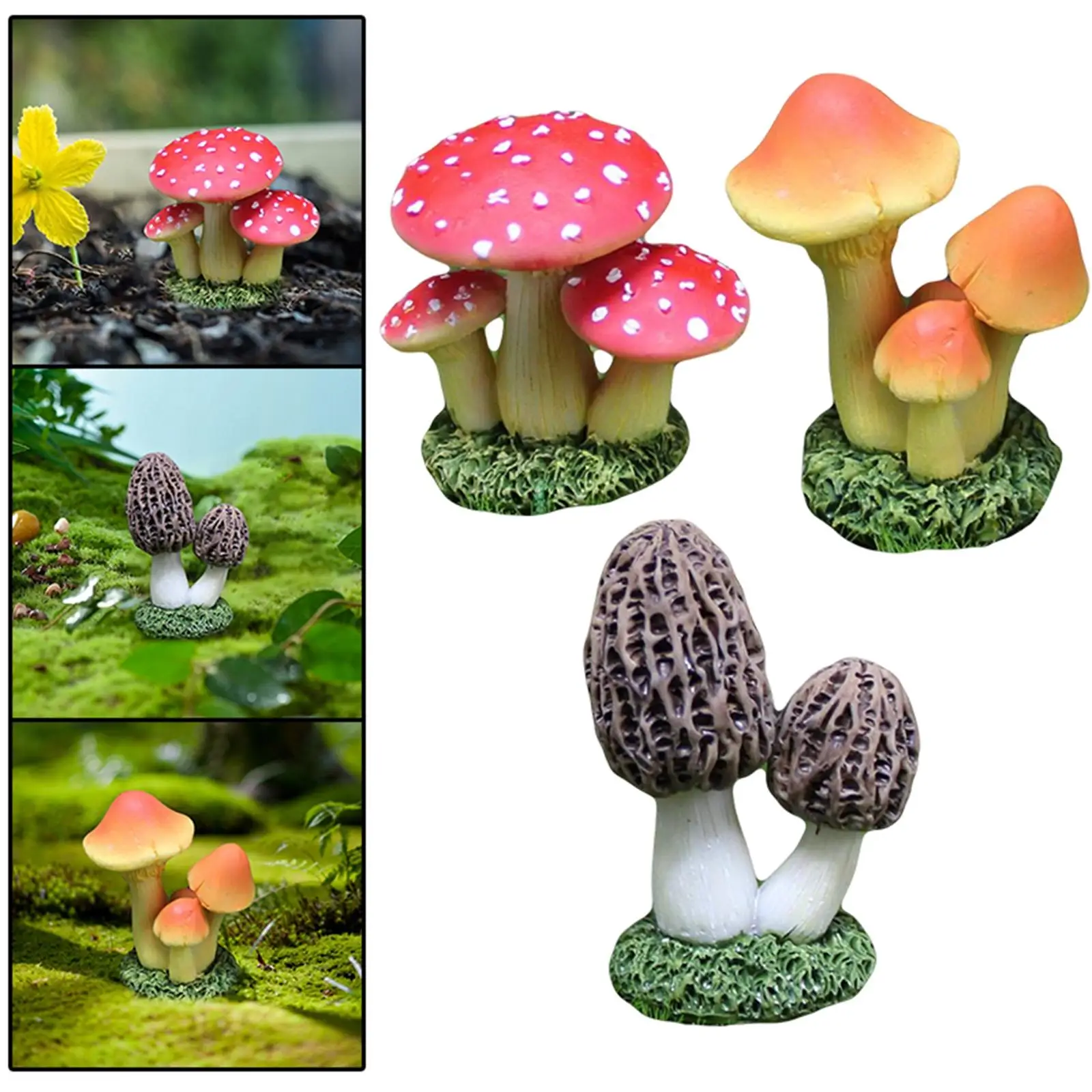 Mini Resin Mushroom Shaped Sta - Bonsai Garden For Desk avaliação e preço