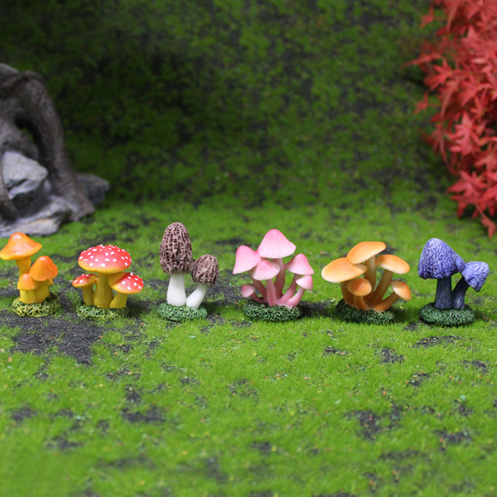 6Pcs Mushroom Garden Decor Res - Bonsai Garden For Desk avaliação e preço