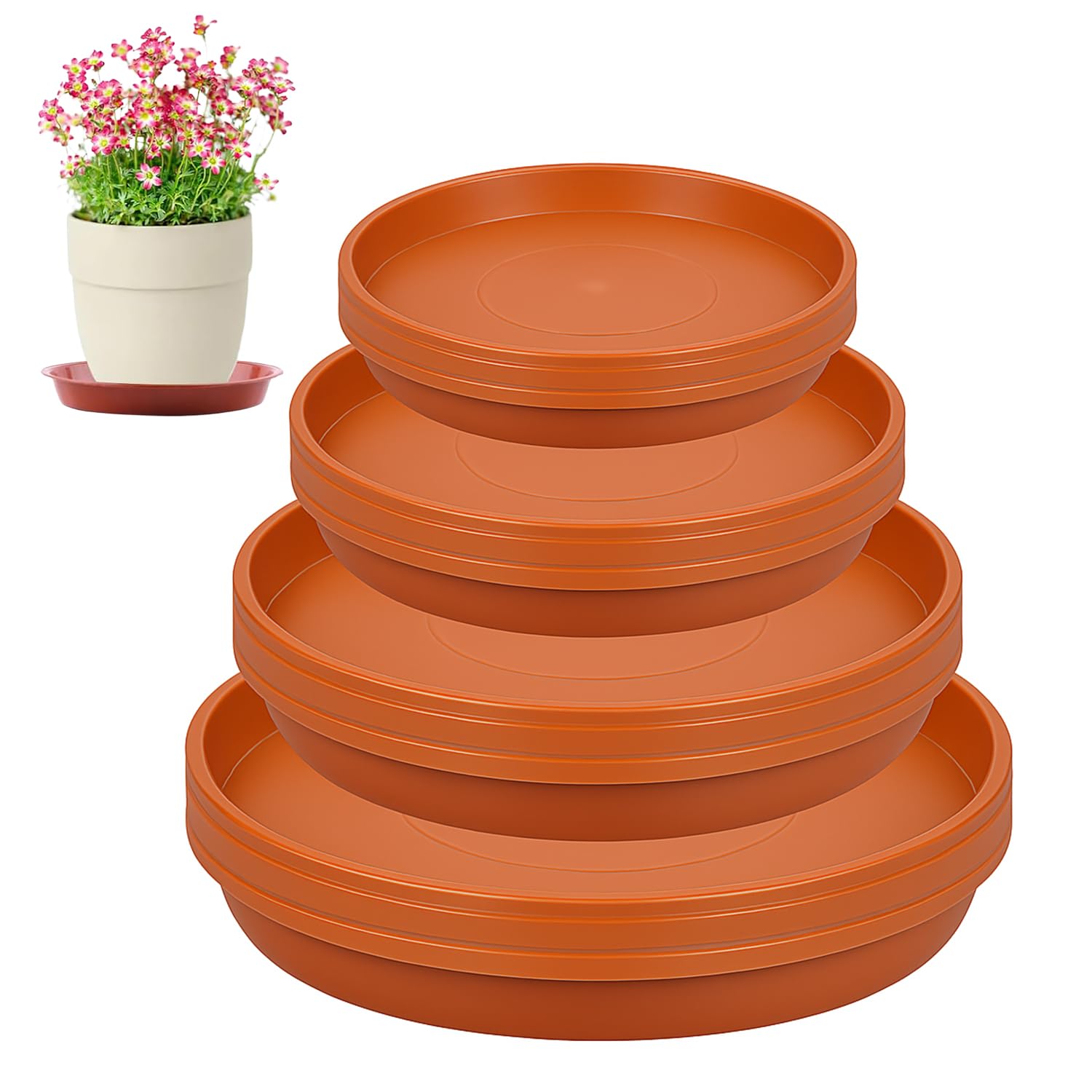 12 Pack Plant Pot Saucers – 4  - Drip Tray Saucer avaliação e preço