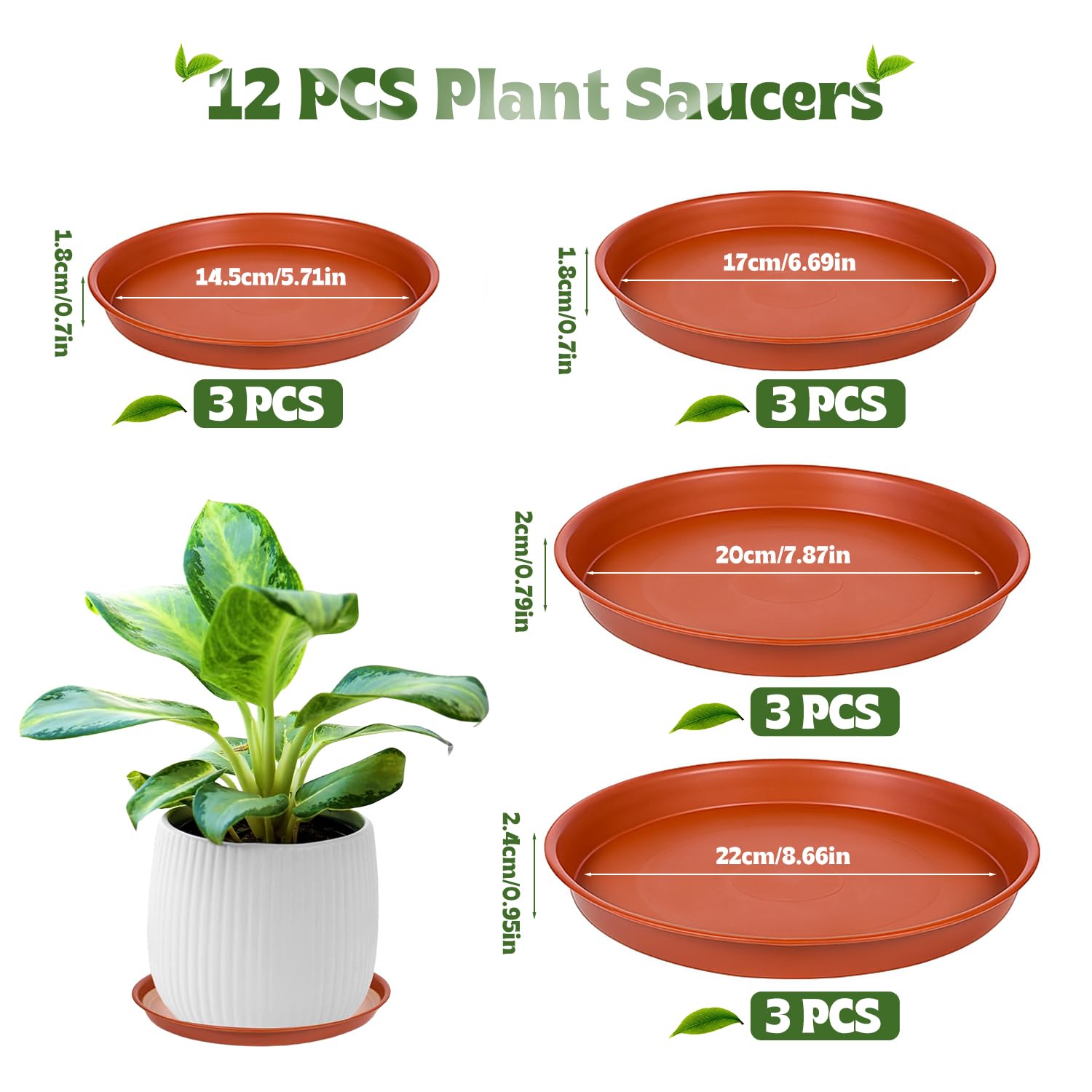 12 Pack Plant Pot Saucers – 4  - Drip Tray Saucer avaliação e preço