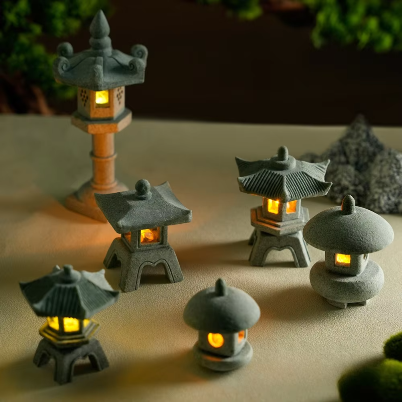 Mini Pagoda Lantern Light Gard - Landscape Bonsai Garden avaliação e preço