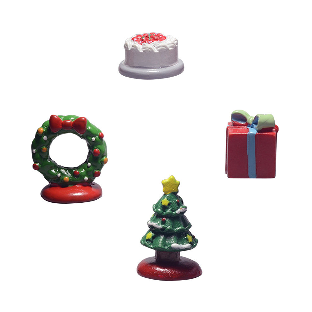 4Pcs Resin Christmas Ornaments - Bonsai Garden For Desk avaliação e preço