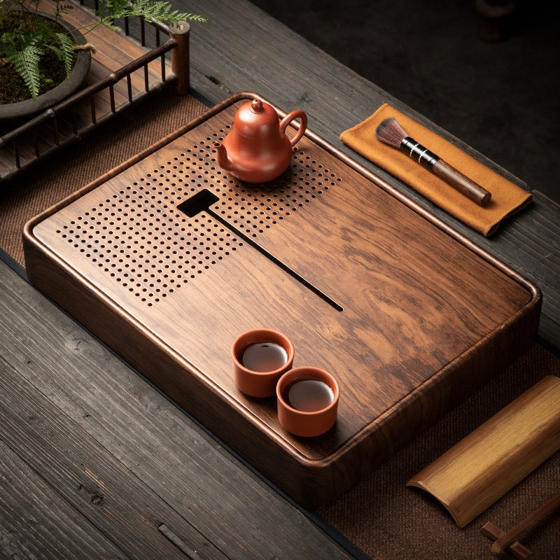 Rectangular Bamboo Tea Tray wi - Drip Tray Saucer avaliação e preço