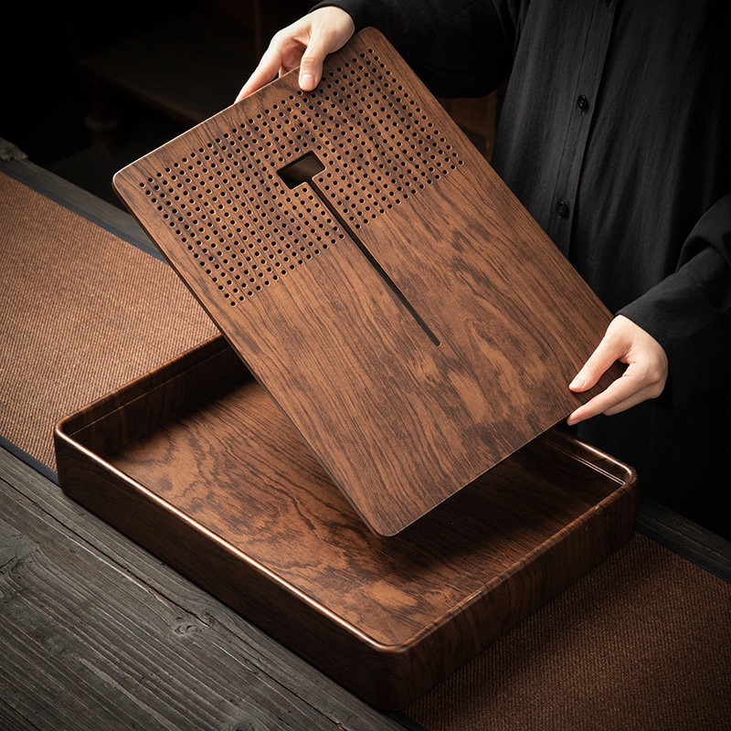 Rectangular Bamboo Tea Tray wi - Drip Tray Saucer avaliação e preço