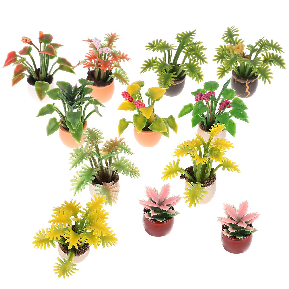 10Pcs Mini Plastic Potted Colo - Bonsai Garden Layout avaliação e preço