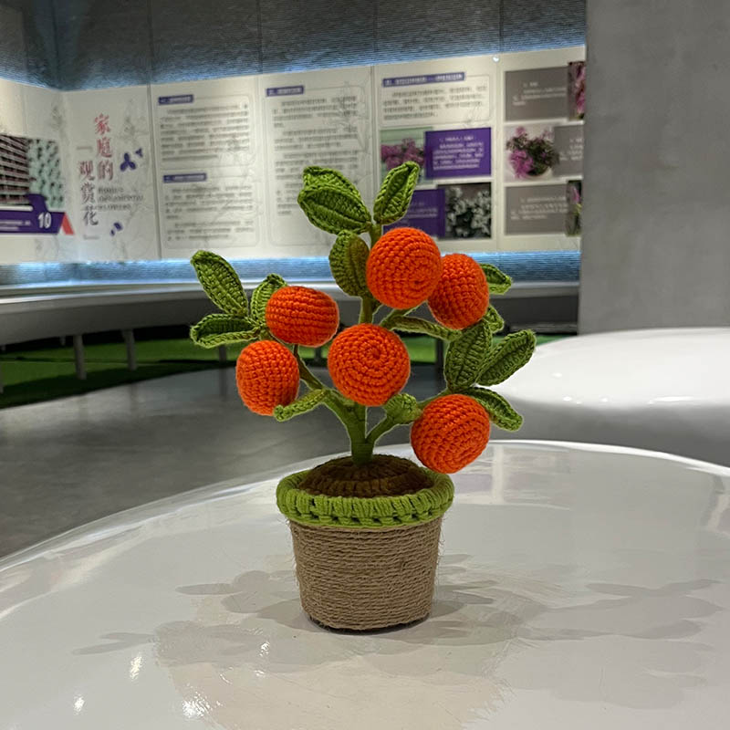 Artificial Crochet Orange Plan - Bonsai Garden For Desk avaliação e preço