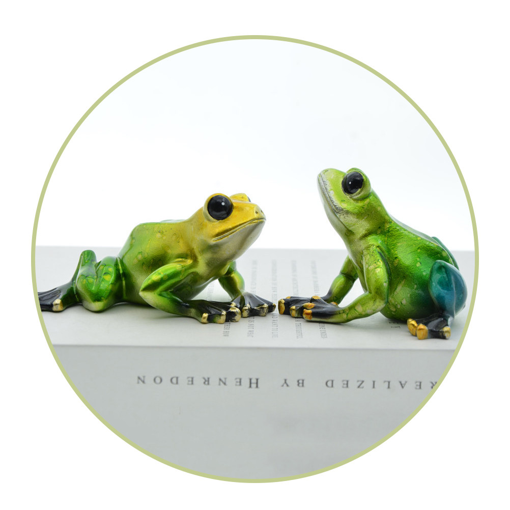 1Pair Frog-Shape Resin Ornamen - Bonsai Garden Layout avaliação e preço