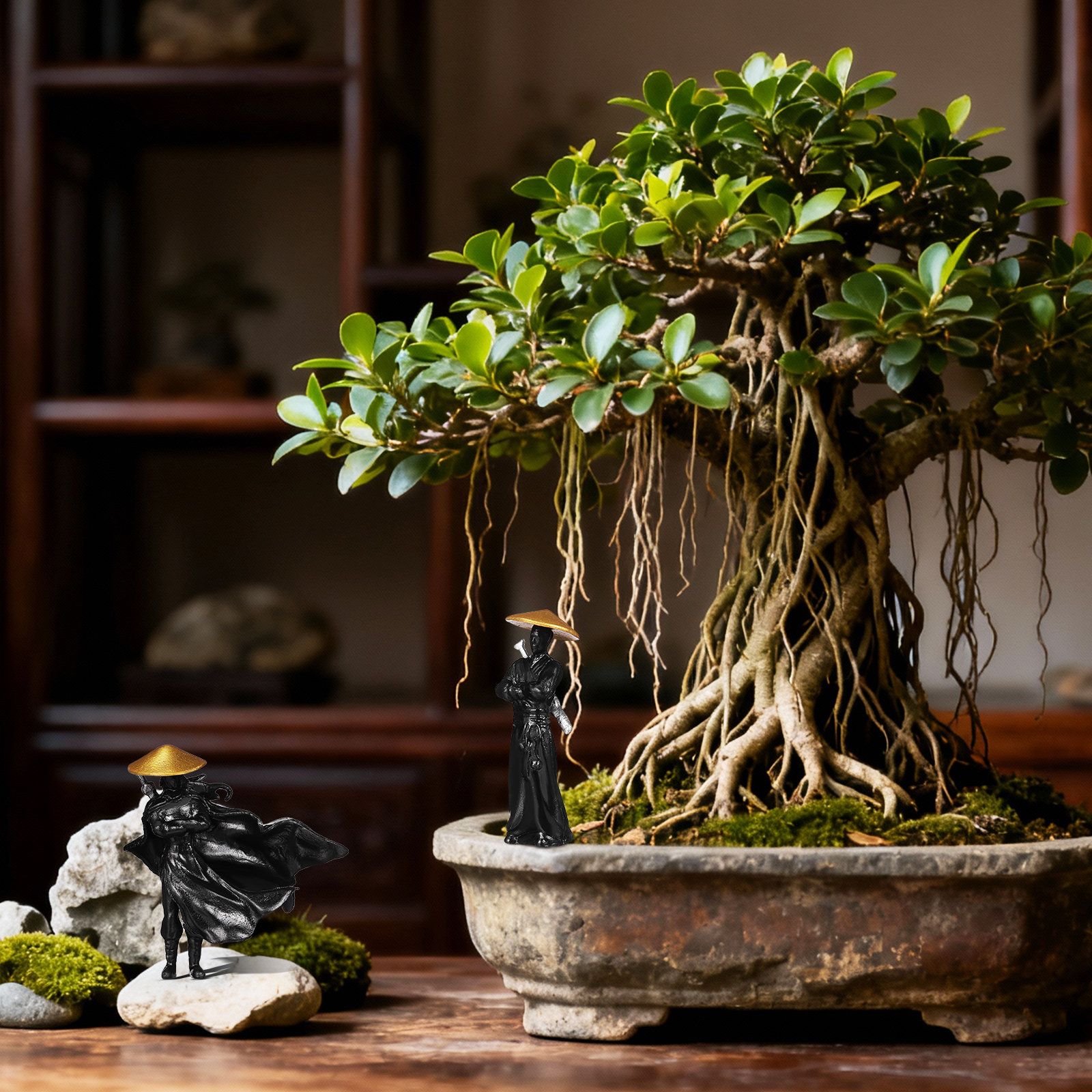 2Pcs Plastic Miniature Ornamen - Bonsai Garden For Desk avaliação e preço