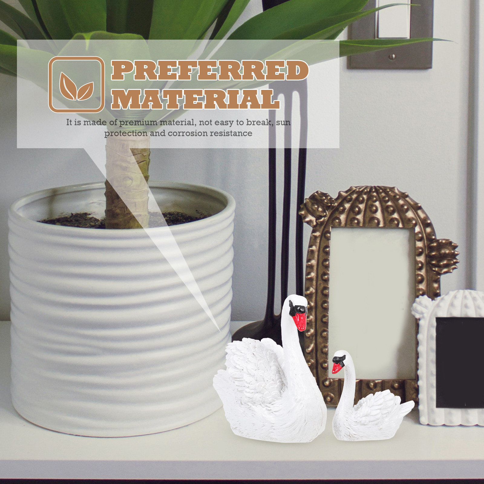 1Pair Creative Swan Shape Resi - Bonsai Garden Layout avaliação e preço