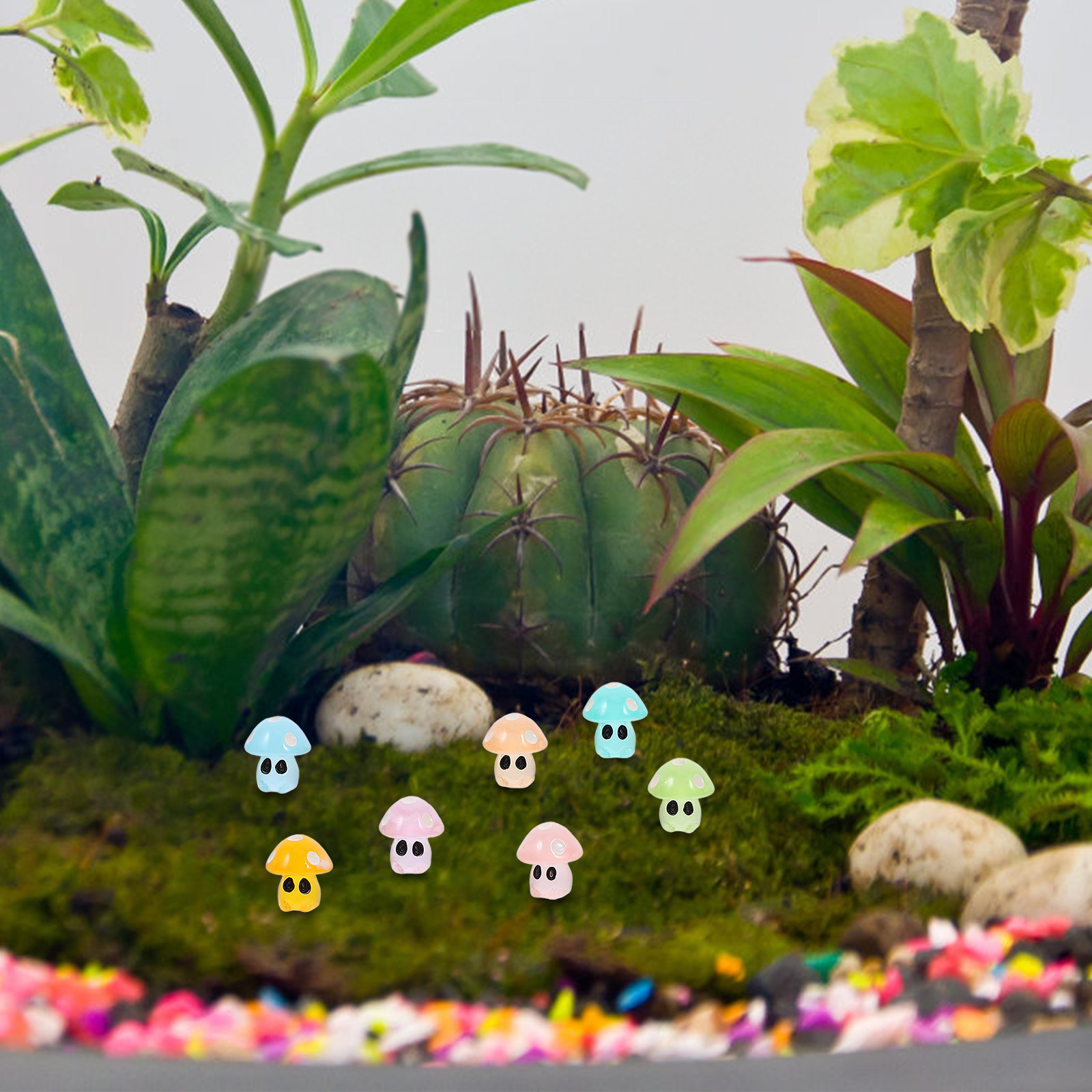 35Pcs Night Glow Mushroom Orna - Landscape Bonsai Garden avaliação e preço