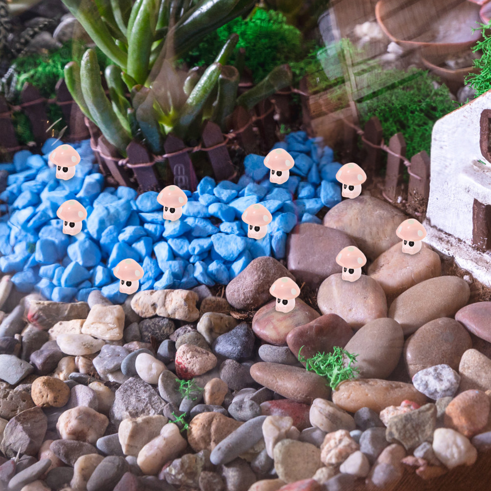 35Pcs Night Glow Mushroom Orna - Landscape Bonsai Garden avaliação e preço