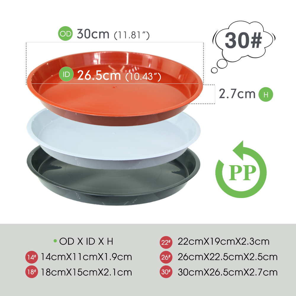 3-5PC Durable Plastic Plant Sa - Drip Tray Saucer avaliação e preço