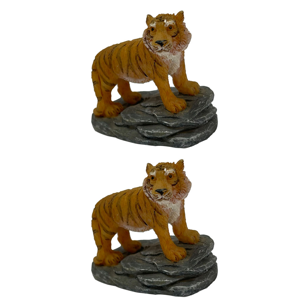 2Pcs Tiger Shape Resin Ornamen - Bonsai Garden Layout avaliação e preço