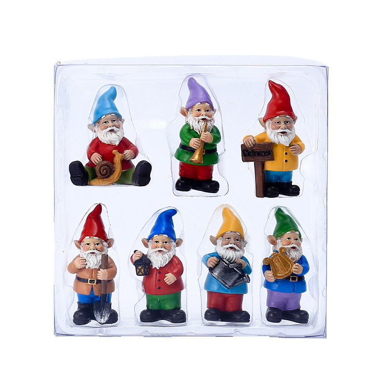 7Pcs/Set Miniature Funny Gnome - Bonsai Garden For Desk avaliação e preço