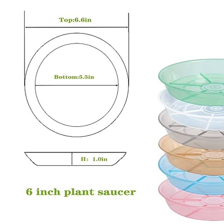 6 Pack 6 inch Plant Saucer Dri - Drip Tray Saucer avaliação e preço