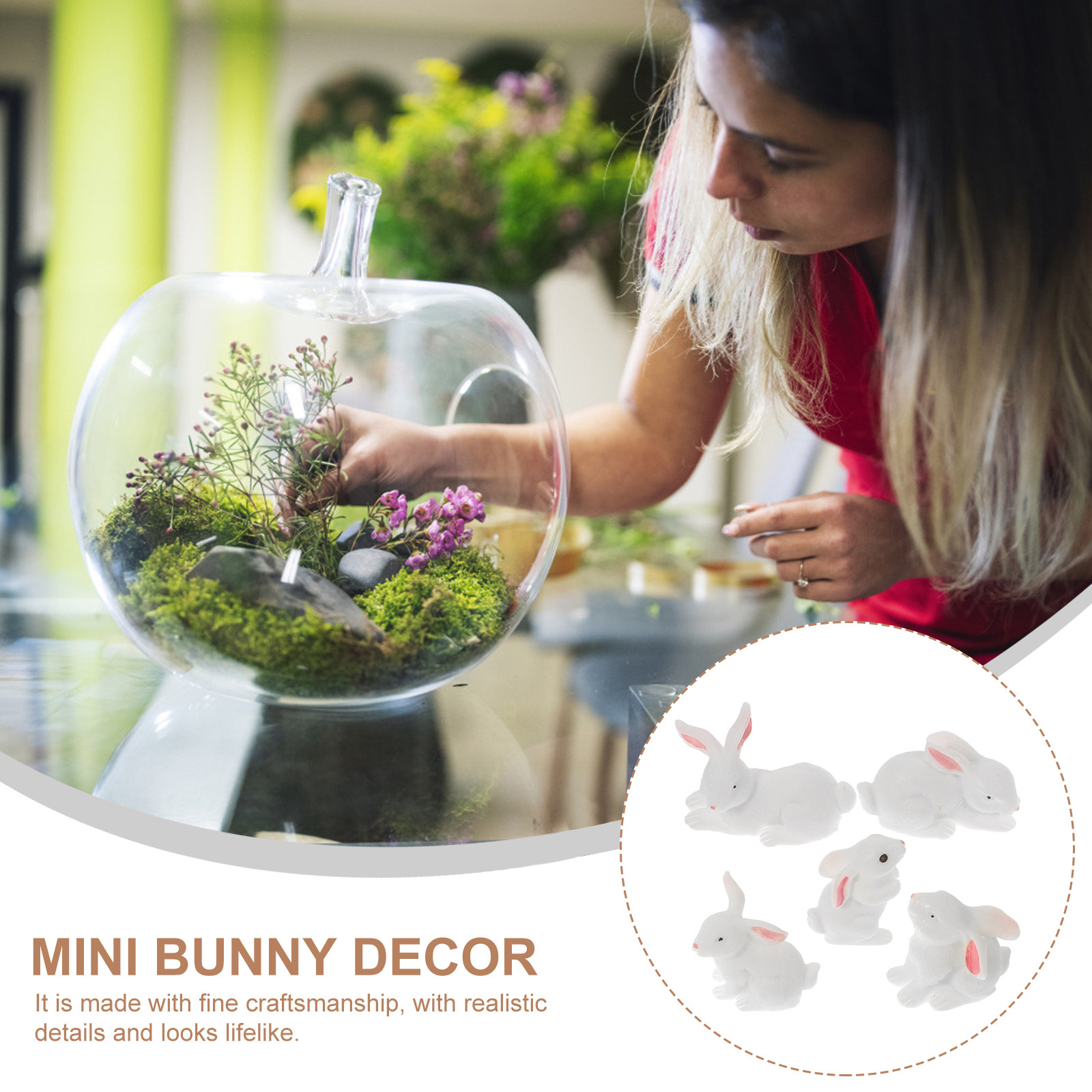 12Pcs Mini Resin Bunny Decor L - Landscape Bonsai Garden avaliação e preço