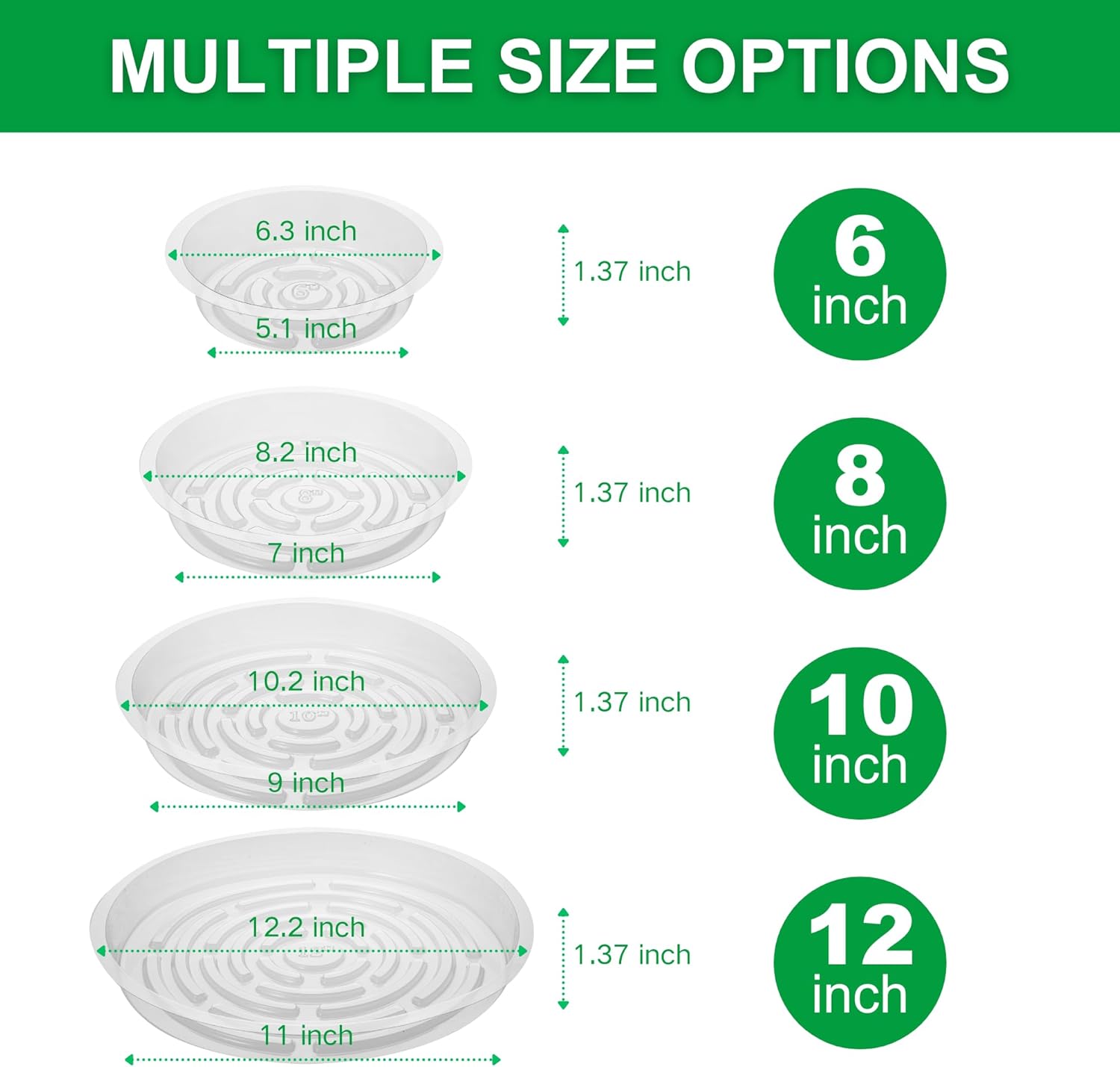 24 Pack Clear Plant Saucers -  - Drip Tray Saucer avaliação e preço